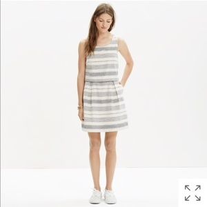 Madewell Striped Open-Back Overlay Dress, Size 4